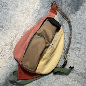 84. Kavu Pink and Yellow Shoulder Bag